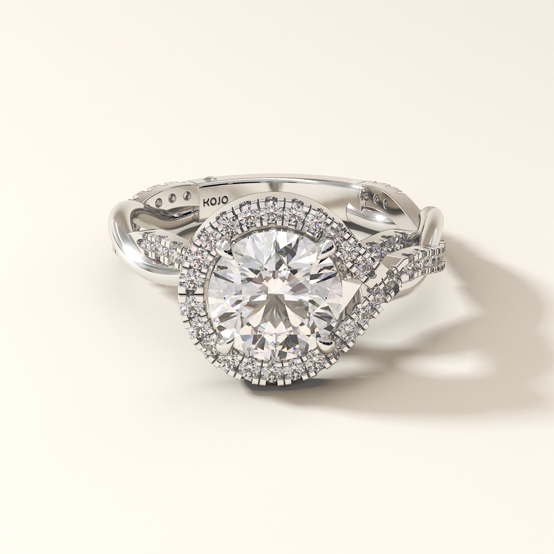 Halo Twist 2.62 Carat Round Diamond Ring