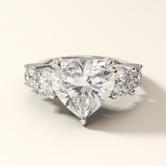 Celeste Amour heart diamond ring in white gold.