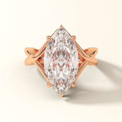 Aurelia Crest marquise cut lab grown diamond engagement ring in rose gold